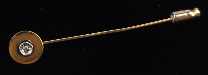 Mint Vint 1950s Danecraft 12kt GF Diamond Long Pin: Mint Condition, In Like New Condition, Perfect