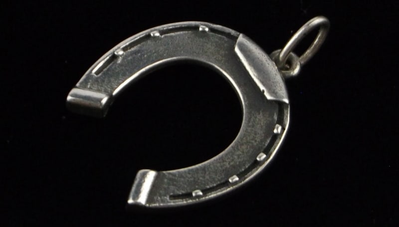 Mint Vintage Sterling Silver Horse Shoe Luck Pendant: Guaranteed Solid 925 Sterling Silver, in Excellent Condition