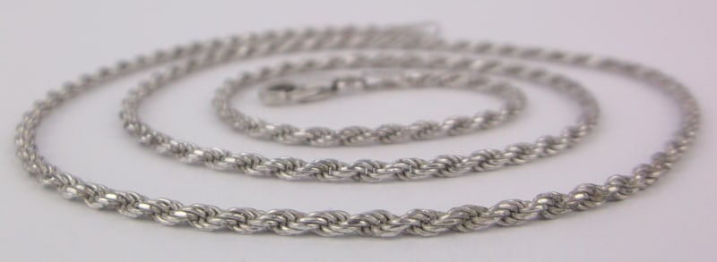 Stunning Vintage Italian Sterling Silver Rope Chain Necklace 18" (1 of 2)