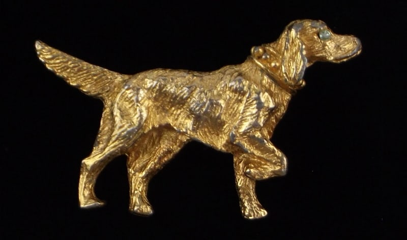 Gorgeous Vintage 1960s Yellow Lab Dog Brooch: excellent condition