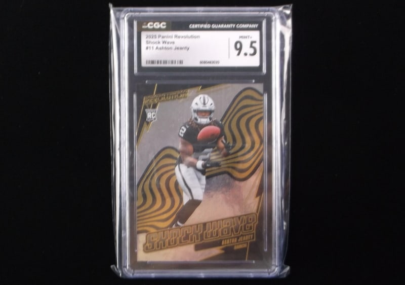 2025 Panini Revolution Ashton Jeanty Shockwave RC CGC 9.5: A Graded Card as titled