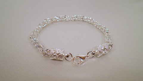 Beautiful Silver Dragon Chain Bracelet: Stamped .925 & Sealed - Jewelry