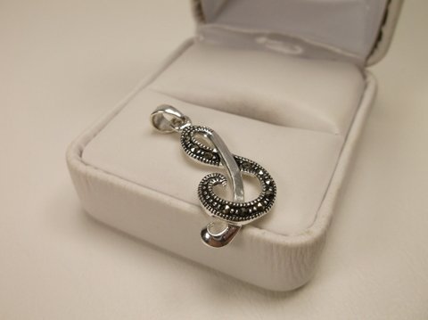 Nice Sterling Silver marcasite Pendant: Jewelry