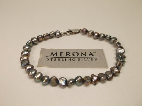 Nice Sterling Silver Merona Abalone Bracelet: Jewelry