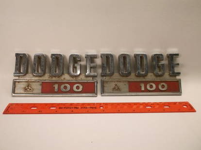 2 Dodge 100 Vintage Door Emblems: .