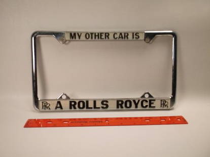 Vintage Rolls Royce License Plate Cover: .