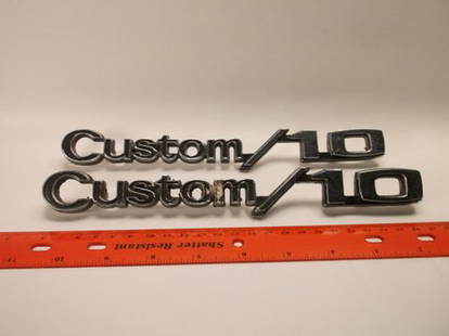 2 Vintage Custom 10 Auto Badge Lot: .