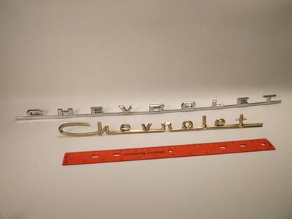 2 Antique Chevrolet Auto Emblems Lot: .