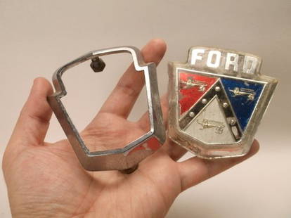 Large Antique Ford Hood Emblem: .