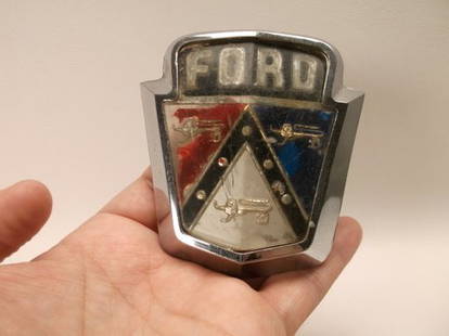 Large Antique Ford Hood Emblem: .