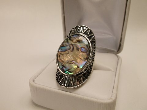 Nice Abalone Ring Size 6.5: .