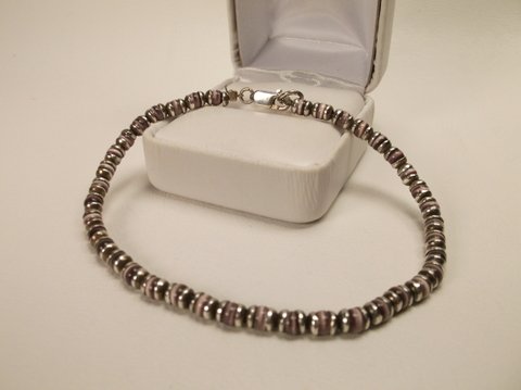 Nice Sterling Silver Gemstone Anklet Heavy: .