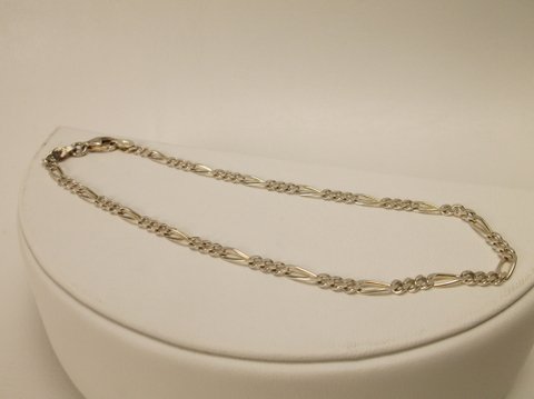 Nice Heavy Sterling Silver Link Chain Anklet: .