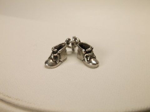 Nice Sterling Silver baby Boots Charm: .