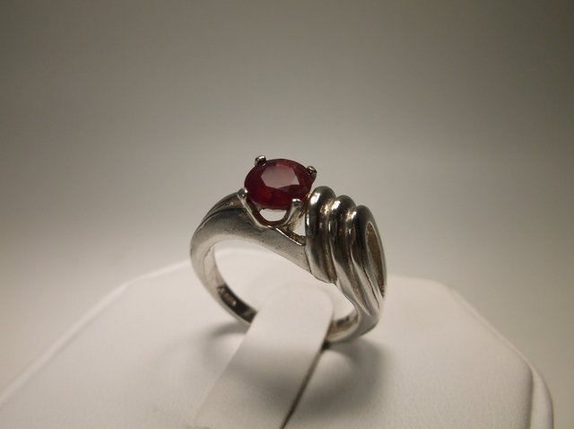 Nice Sterling Silver Ruby Ring Size 6.5: .
