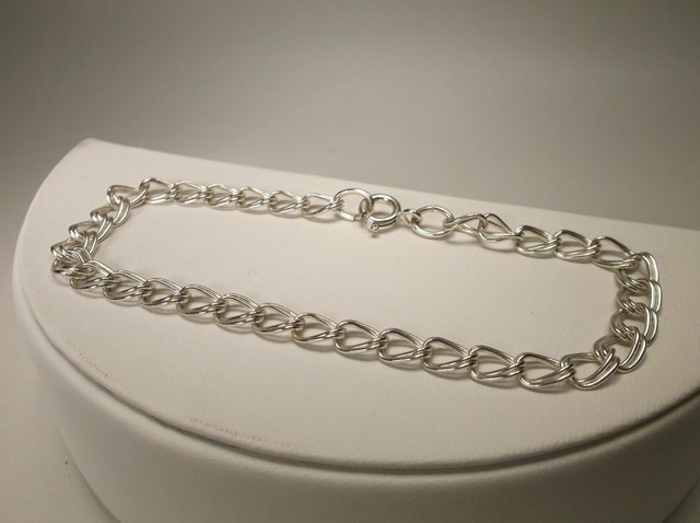 Nice Sterling Silver Anklet Large Bracelet: .