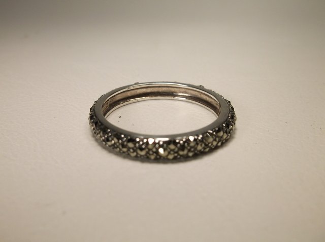 Nice Sterling Silver marcasite Band Ring 11: .