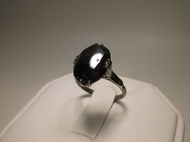 Nice Vintage Sterling Silver Hematite Ring 6: .