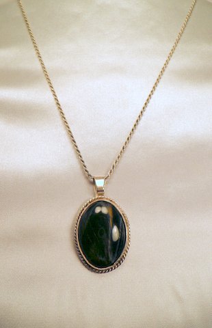 Phenomenal Sterling Labradorite Pendant & Necklace: Stamped .925