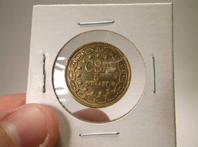 Civil War Confederate 5 Dollar Coin: Nice Restrike