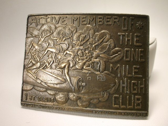 One Mile High Club Tiffany Studios Belt Buckle: .
