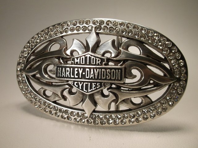 Nice Genuine Harley Davidson Belt Buckle Rhinestone: .