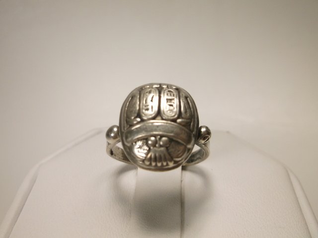 Nice Sterling Silver Scarab Beetle Ring 6: .