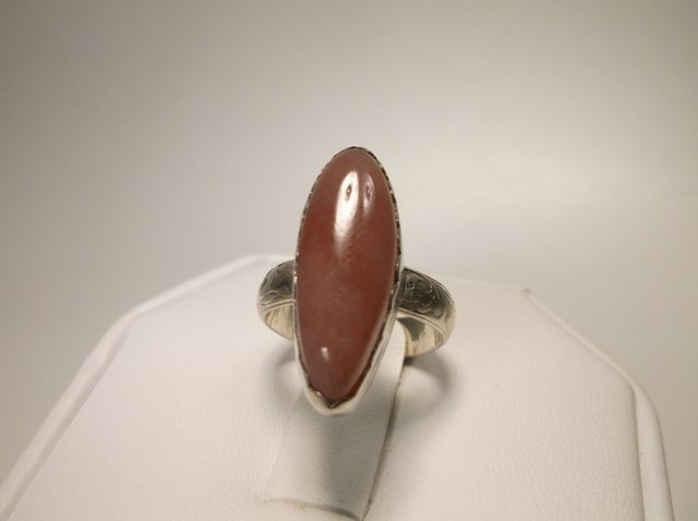 Nice Sterling Silver Rose Quartz Ring 4.5: .