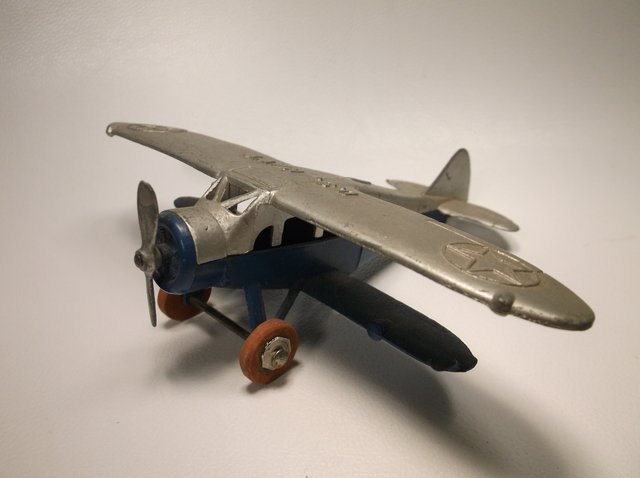 Rare Very Nice Antique Tootsie Toy Navy Airplane: very nice, prop and wheels are nice