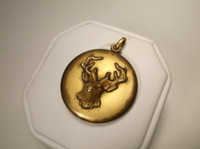 Vintage Stag Locket Pendant: .