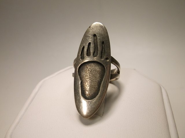 Sterling Silver Navajo Bear Paw Ring 5.5: .