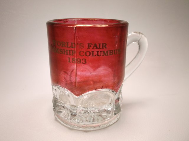 Nice 1893 Worlds Fair Ruby Red Mug: .