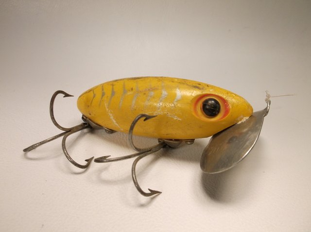 Antique Wood Jitterbug Fishing Lure Arbogast: by fred arbogast