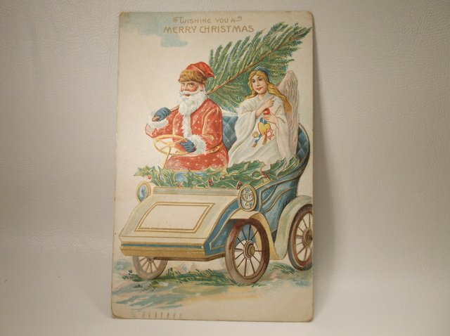 Antique 1909 Santa Claus Christmas Postcard: .