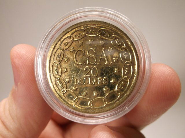 Civil War Confederate 20 Dollar CSA Coin: Nice restrike