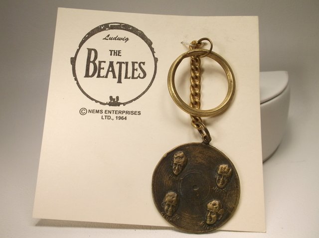 Nice Carded The Beatles Record Keychain: .