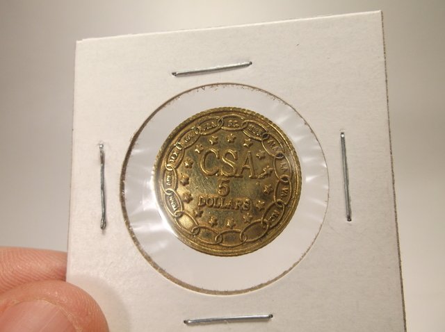 Civil War Confederate 5 Dollar Coin: nice restrike