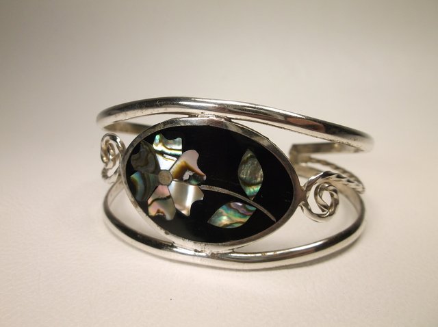 Nice Abalone Inlay Cuff Bracelet: .