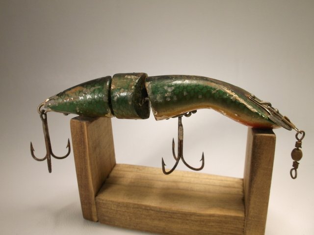 Rare Antique Wood Heddon Lake Fisher Fishing Lure: .