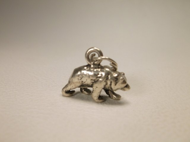 Nice vintage Sterling Silver Grizzly Bear Charm: .