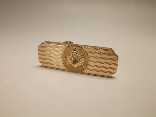 Nice Antique 10kt GF Masons Masonic Tie Clip: .