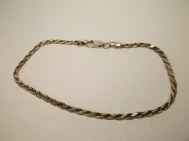 Nice Sterling Silver Rope Chain Bracelet: .