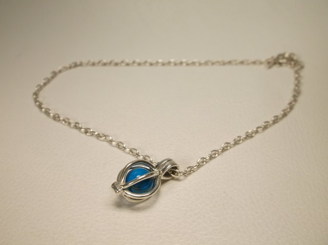 Nice Sterling Silver Turquoise Cage Anklet: .