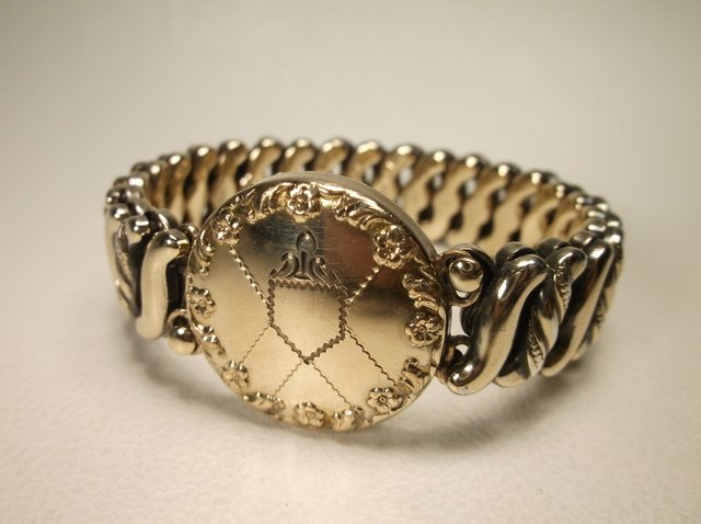 Beautiful Antique Art Deco 12kt GF Carmen Bracelet: art deco era, very heavy and nice, 12kt GF has same metal value as sterling silver