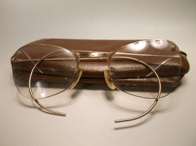 Nice Antique 12kt GF Glasses in Case: .