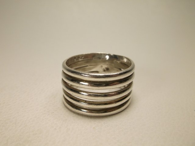 Nice Wide Sterling Silver 5 Stack Ring 9: .