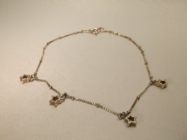 Sterling Silver Star Anklet: .