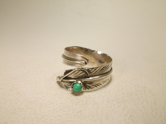Beaut Sterling Silver Navajo Gaspeite Ring 7.5: .