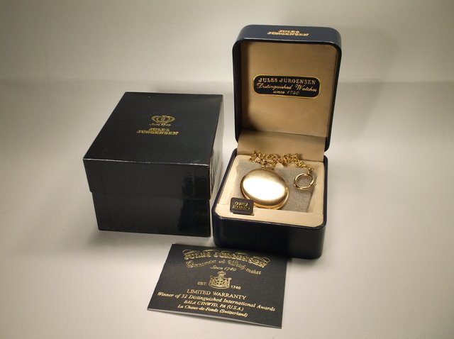 Never Used Jules Jurgensen Pocket Watch: needs a battery