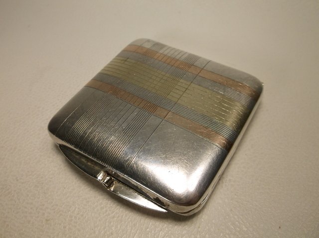 Heavy Antique Sterling Silver Compact: .